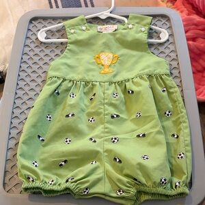 Sir John Green Soccer-Themed Kids Romper 6m (rack)